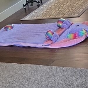 Hugfun Purple Unicorn Hooded Blanket Soft Cozy Hugable Pre-owned Sleeping Bag